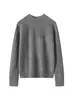 Suéter feminino de cashmere com gola redonda, novo estilo outono/inverno, top de tricô de corte solto, suéter de cashmere, segunda pele
