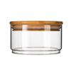 Pote Selado com Tampa de Bambu, Tigela para Salada de Frutas, Tigela de Vidro Transparente, Pote Doméstico Simples, Pote de Armazenamento com Combinação Multicamadas