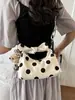 Bolso de lona de lunares de nicho transfronterizo nuevo para mujer, bolso cruzado moderno y a la moda, bolso de hombro simple y versátil, bolso tipo dumpling