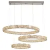 Lustre de Cristal para Sala de Estar Luz Moderna Luxo Leve Hall Luz Principal 2026 Novo Modelo Elegante Iluminação Circular Simples para Sala de Jantar de Villa