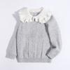 Suéter infantil de caxemira com salto de cordeiro, inverno, recém-nascido, suéter infantil de gola de boneca, tricô de caxemira para meninas, tamanho pequeno e médio