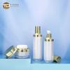 Conjunto de Frascos Cosméticos de Acrílico com Manchas de Alta Qualidade 100ml Frasco de Loção de Camada Dupla Plástico para Reembalagem de Cuidados com a Pele Tipo Pump