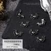 Joyería para uñas de manicura de aleación de metal con calavera cruzada de ganchillo de estilo oscuro retro que desea amor de ángel