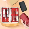 Conjunto de Ferramentas de Manicure de Aço Inoxidável Transfronteiriço, Conjunto Portátil Anti-respingo para Manicure Doméstica e Remoção de Cutículas
