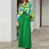 Moda Europea y Americana 2025 Estación Independiente Otoño Ebay Camisa Estampada Pantalones Elegantes de Pierna Ancha Traje Casual de Moda