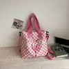 Bolsa Tote Xadrez Grande Capacidade Moda Outono 2026 Nova Bolsa de Mão Elegante Tendência Ombro Único Transversal