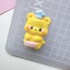 Pequeña tarjeta brillante de dibujos animados de oso amarillo DIY hecho a mano crema pegamento accesorios taza horquilla cuerda teléfono móvil carcasa decoración lote