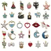 Acessórios de Joias DIY Transfronteiriços Esmalte Estrela de Cinco Pontas Formato de Coração Pingente de Chaveiro de Bolsa Brincos Colar Pulseira Charme