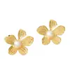 Pendientes de Flor y Perla de Lujo Ligero Retro de Gama Alta Europeos y Americanos al por Mayor Adecuados para el Uso Diario de las Mujeres