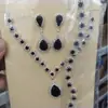 Juego de Joyas Venta Caliente Collar de Gota de Agua Colorido Pendientes Joyería Europea y Americana Joyería para Novias Accesorios para Vestidos de Novia Transfronterizo