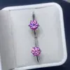 Anillo de Moissanita Rosa Que Pasa la Prueba de Diamantes, Piedra Principal Redonda de 1 Quilate 6.5mm Claridad Vvs, Plata 925