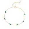 Pulsera simple elegante de esmeralda cuadrada con diamantes, pulsera de diseño geométrico de lujo ligero de alta gama, accesorios de moda retro que combinan con todo