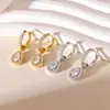 Pendientes Retro Europeos y Americanos con Circonita Incrustada en Forma de Gota de Agua para Mujer Moda de Alto Nivel Sensación de Lujo Ligero Accesorios de Pendientes Nuevos Tendencia Versátil Ear Cuff