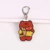 Llavero acrílico con forma de oso de mantequilla de dibujos animados, de alto valor de color, para pareja, mochila escolar, llavero para novia.
