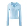 Conjunto de Duas Peças Feminino: Moletom com Capuz e Zíper Ajustado ao Corpo Calça Longa de Cintura Alta com Caimento Roupas Esportivas Casuais Emagrecedoras