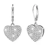 Pendientes de Latón con Baño de Oro Real, Moda Transfronteriza Europea y Americana, Lujo Accesible Exquisito, Corazón Lleno de Circonitas