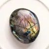 Piedras crudas de cristal natural, piezas de mano de labradorita, piezas decorativas de piedra lunar azul, piedras minerales para acuarios, piedras brillantes al por mayor