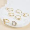 Anillo de perla natural de agua dulce con micro incrustaciones, diseño de personalidad de moda para mujer, simple, abierto, tamaño ajustable
