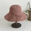 Sombrero de Paja para Mujer Verano Fresco Protector Solar Artístico Sombrero de Sol Coreano Playa Marítima Sombrero de Viaje Todo Fósforo Sombrero de Sol