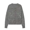 Comercio Exterior al por Mayor Nueva Moda Primavera 2026 Cardigan de Punto con Lentejuelas de Manga Larga Versátil Holgado Estilo Europeo y Americano para Mujer