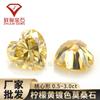 Anel de pedra nua mosan amarelo limão em forma de coração especial com face em forma de pêssego cor moissanite com certificado de pedra atacado