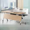 Mesa de conferencias plegable Saint-Lee, simple y moderna, modular y móvil, adecuada para capacitación, mesas y sillas largas, instituciones educativas y entornos de aprendizaje