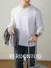 Camiseta de Manga Larga para Hombre de Modal Seda de Hielo Sensación de Nube Algodón Color Liso Delgado Primavera/Otoño Top Simple de Lujo Ligero 2026
