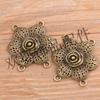 2 colores 32 * 35mm DIY aleación de zinc joyería vintage famoso estilo étnico accesorios poroso hueco conector de flor de trompeta