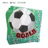 Set de Vajilla para Fiesta de Cumpleaños de Fútbol Verde Bandera Globo Plato de Papel Vaso de Papel Mantel Suministros de Decoración