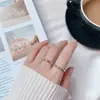 JZ47 Diseño de Nicho Plata de Ley 925 Glaseado Mínimo Plata Lisa Anillo Chapado en Oro para Mujeres Estilo Celebridad de Internet Anillo Simple
