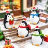 Pinguim de Natal Fofo Paisagem em Miniatura Cena de Neve Decoração Chaveiro Pingente Pinguim Antártico Pequeno Animal