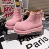Zapatos de algodón para mujer con felpa interior nuevo estilo 2026 zapatos casuales de piel suave botas de nieve para mujer botas cortas estilo bosque para mujer suela gruesa retro