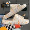 Chinelos Femininos de Verão para Estudantes, Casa, Pequenos, Frescos, Macios, Grossos, Novos, Desenho Animado Japonês, Simples, Caneta, Grafite, Para Usar Fora