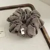 Estilo Coreano Retro Temperamento Tela a Cuadros Plisada Lazo para el Cabello de Intestino Grande Accesorios para el Cabello de Nicho Flor Accesorio de Cola de Caballo de Alta Gama Mujeres