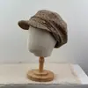 Nuevo sombrero octogonal de diseño floral nicho para mujer, sombrero de artista retro de moda estilo coreano, hace que la cara se vea más pequeña, adecuado para tallas de cabeza grandes, gorra de boina