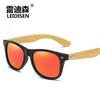 Redison Ecológicos Personalizados de Piel con Patas de Bambú Gafas de Sol Polarizadas Hechas a Mano Retro Gafas de Sol con Clavos de Arroz 1501