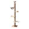 Marco para Gatos de Madera Maciza, Casa para Gatos Cápsula Espacial Grande, Árbol para Gatos con Rascador Integrado, Plataforma para Saltar, Suministros para Gatos Antirrasguños