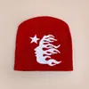 Nuevo Gorro de Punto con Contraste de Color Hip-Hop Estrella Americana para Hombres y Mujeres, Cálido y Personalizado Street Americano Gorro Pullover al por Mayor