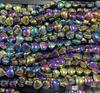 Cuentas Sueltas de Vidrio Brillante en Forma de Corazón de Durazno 8mm Cuentas Electrochapadas Agujero Recto Forma de Corazón DIY Joyería Hecha a Mano Accesorios de Ropa