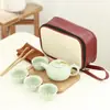 Juego de Té de Cerámica Dehua Ge Kiln Caja de Regalo Pequeña Juego de Té Kung Fu Cerámico Venta al por Mayor Personalizado Regalo para Evento de Inauguración Juego Pequeño