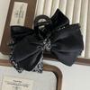 Estilo Coreano Clip Floral Parche de Satén Lazo Elegante Elegante Accesorios para el Cabello para Mujer Pinza de Tiburón de Gama Alta Pinza para el Pelo
