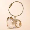 Caja de Almacenamiento Transparente para Pelo de Gato Forma de Huevo Botella Recolector de Pelo de Gatito Mascota Colgante Bolsa de Recuerdo Encanto Llavero