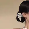 Presilha de cabelo com laço multicamadas e pingente de pérola, estilo princesa delicado para o lado, versátil e elegante para penteados presos e franjas