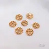 Porta-Flores Flor de Zircônia Incrustada Banhado a Ouro 14K que Preserva a Cor Porta-Floco de Neve de Zircônia Flash Pulseira DIY Feita à Mão Porta-Contas de Mão Acessórios de Tampa de Contas