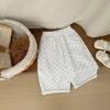 Calça Comprida Fofa de Bolinhas para Meninas Primavera e Outono, Calça Casual Versátil para Bebês, Calça Reta Soltinha Estilosa de Algodão Puro