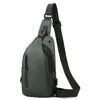 Bolso de Pecho para Hombre de Marca a la Moda con Puerto USB de Nylon Impermeable Multifuncional para Teléfono Móvil Bolso Cruzado para Hombre Bolso de Hombro