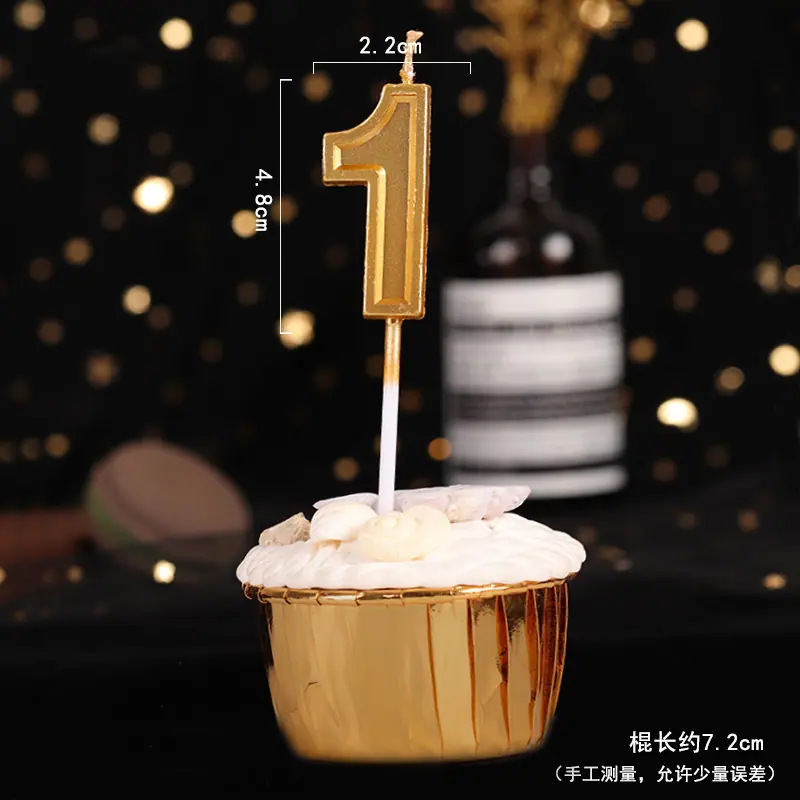 金色数字蜡烛大号生日蜡烛周岁满月儿童生日派对蛋糕装饰摆件插件