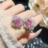 Estilo Palacio Brillante Corte Radiante Zircón Rosa Cúpula de Estrella Grado Pavé Traje de Tres Piezas de Alta Gama Regalo de Banquete