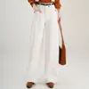Pantalones anchos de lana de acetato sintético para mujer, nueva colección otoño/invierno 2026, de cintura alta, que cubren la cadera, de corte holgado, fluidos, pantalones largos casuales
