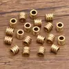 Aço Inoxidável de 2 Cores Contas Reticuladas Perfuradas Tubo de Contas Perfurado Longo Contas Tubulares de Aço Contas para DIY Acessórios de Joias Feitos à Mão